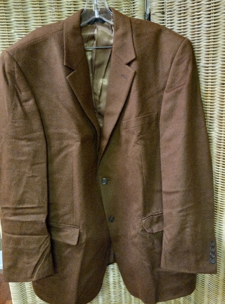 T. Harris London Brown Wool/Silk/Cashmere Blazer Jacket Sports Coat Size 44R